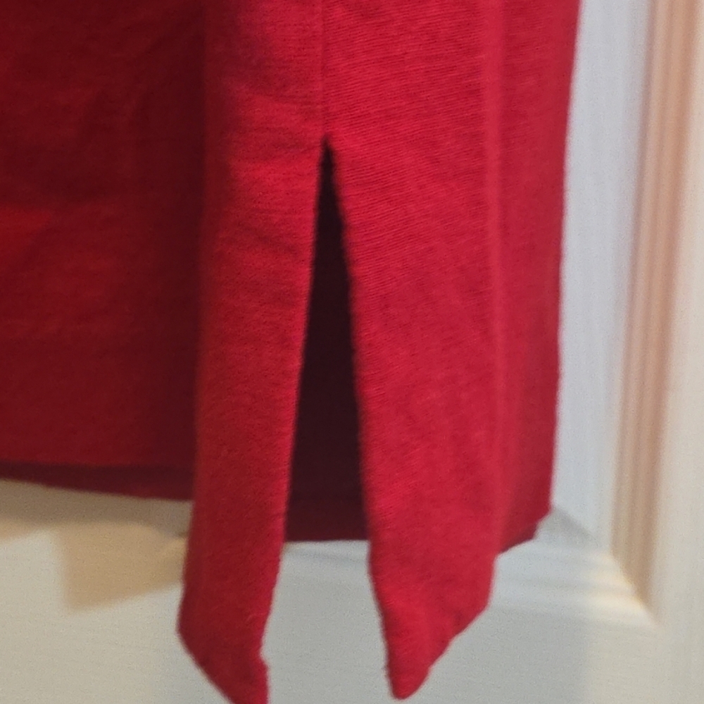 * WORTHINGTON Lined Red Linen Blend Straight Skirt Ladies Size 18 - Picture 2 of 7